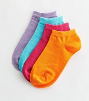 New Look 4 Pack Bright Multicoloured Trainer Socks